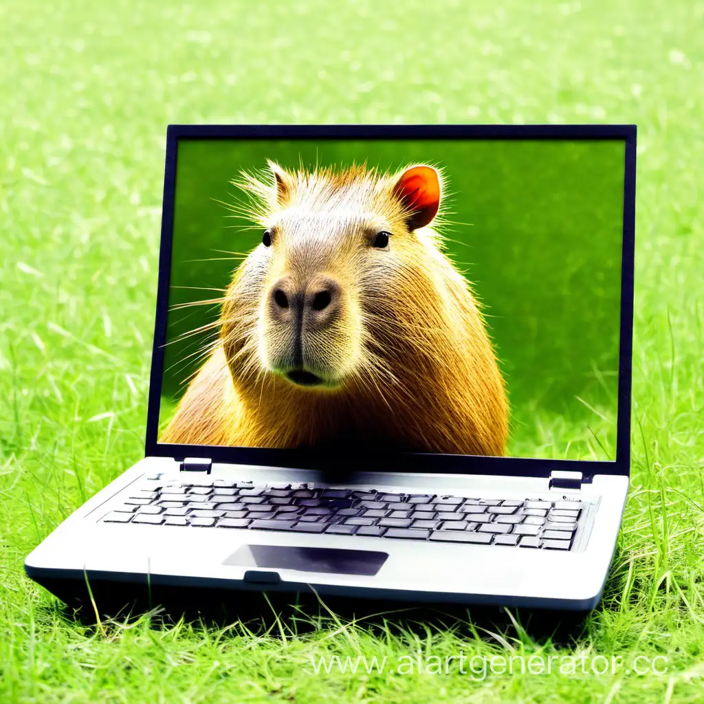 Capybara, laptop