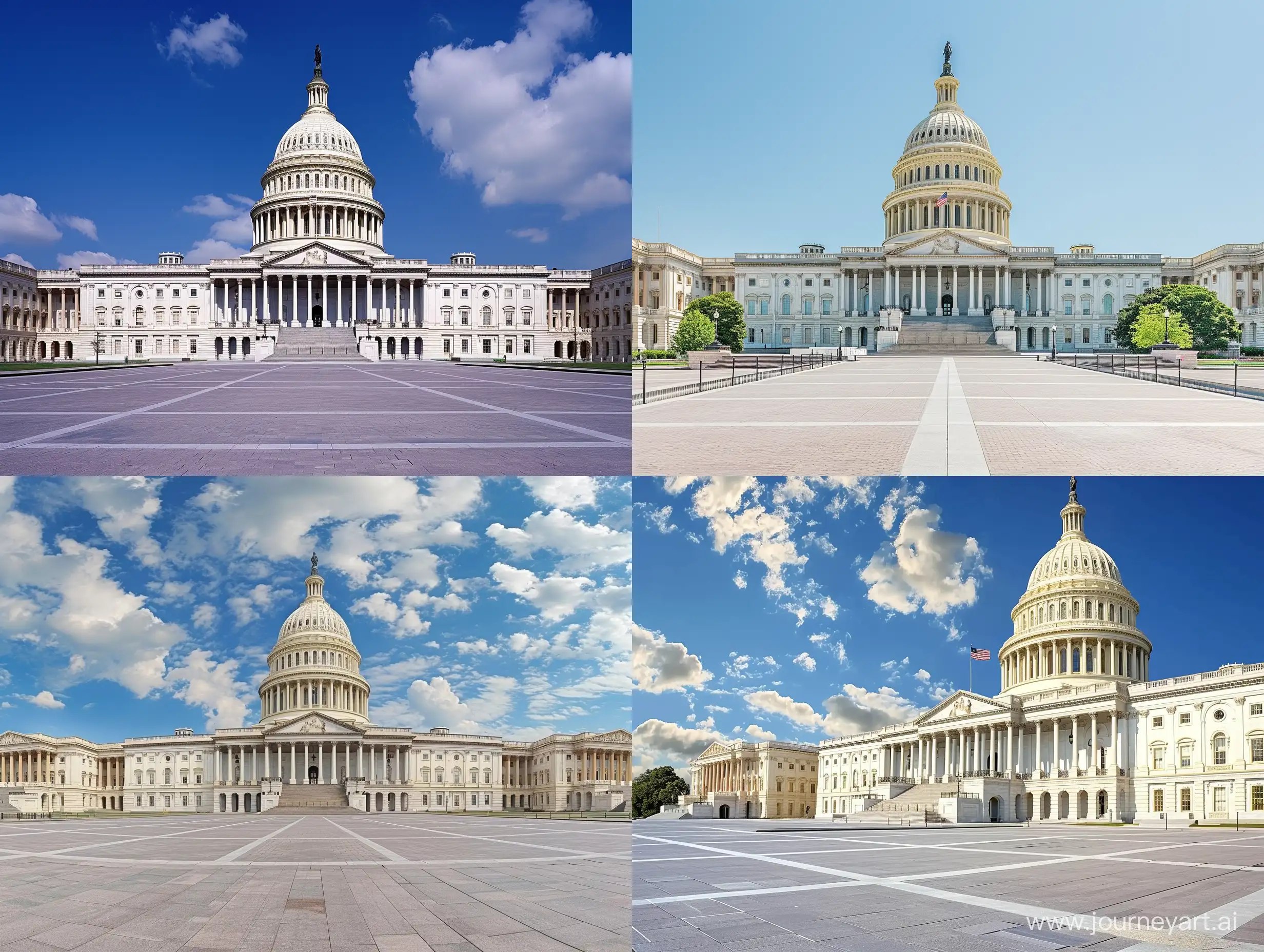 Iconic-Frontal-View-of-United-States-Capitol-in-Washington-DC