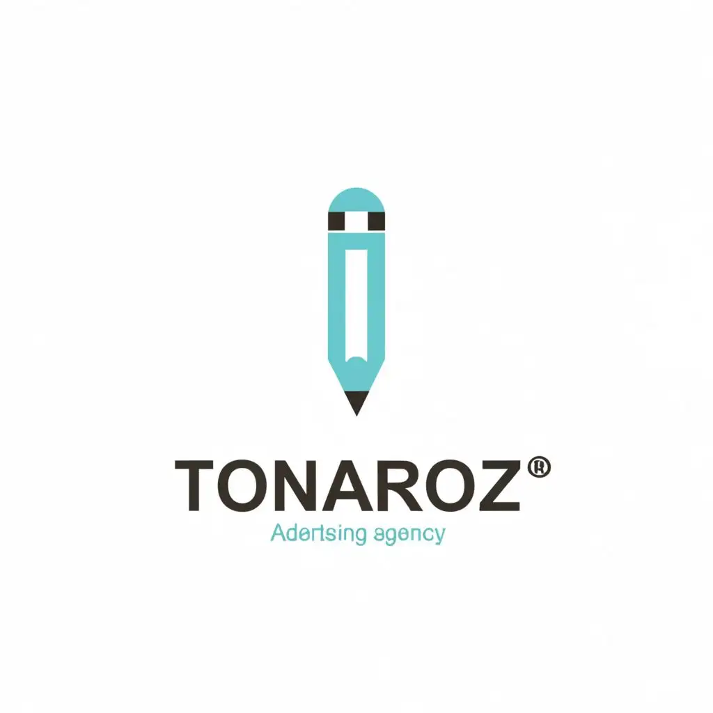 a logo design,with the text "Tonaroz توناروز", main symbol:should be a symbole thta resonate with Sté Tonaroz MKS seems to be a printing and advertising agency located in Meknès, Morocco. The company provides large-format printing, digital printing, business cards, flyers, brochures, catalogs, posters, and banners, among other services. involve incorporating vibrant colors like sky blue, dark red, and pure yellow into their branding to reflect their service goals and dynamism.
2.	Modern and Minimalist Design Style
logo hsould have  pencil of painbruch,Moderate,clear background
