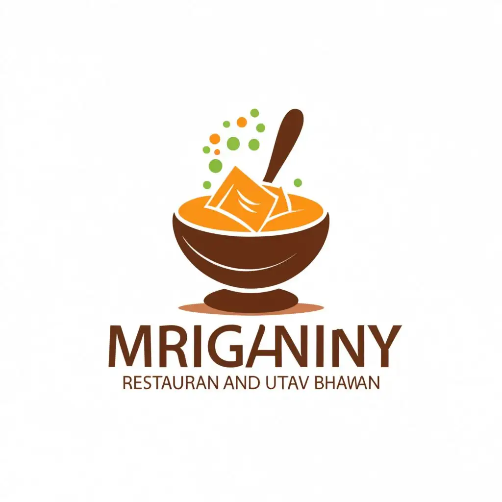 a logo design,with the text "Mrignainy Restaurant and Utsav Bhawan", main symbol:butter paneer,Moderate,be used in Restaurant industry,clear background
