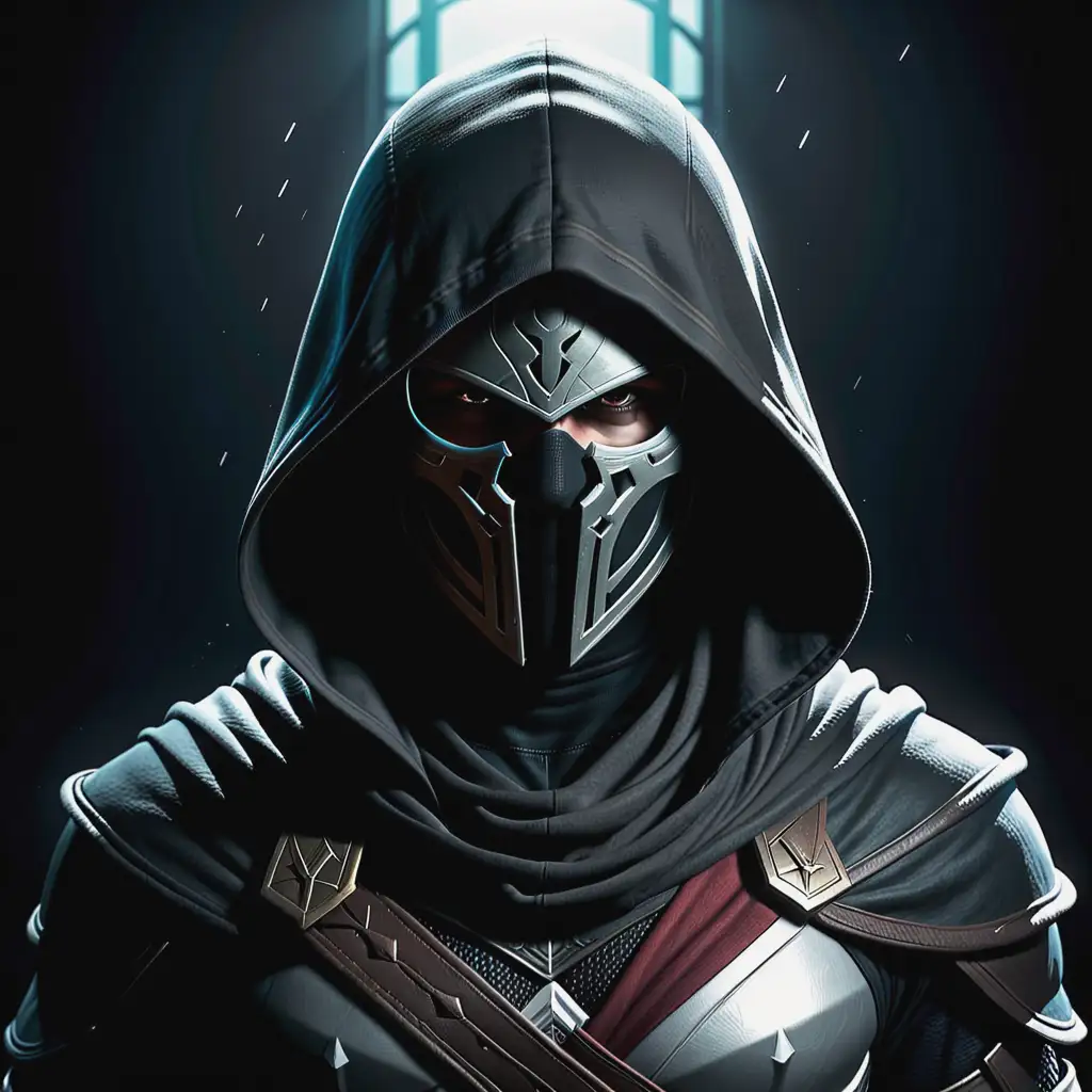 Dark Hooded Spartan Assassin in Assassin Creed Style