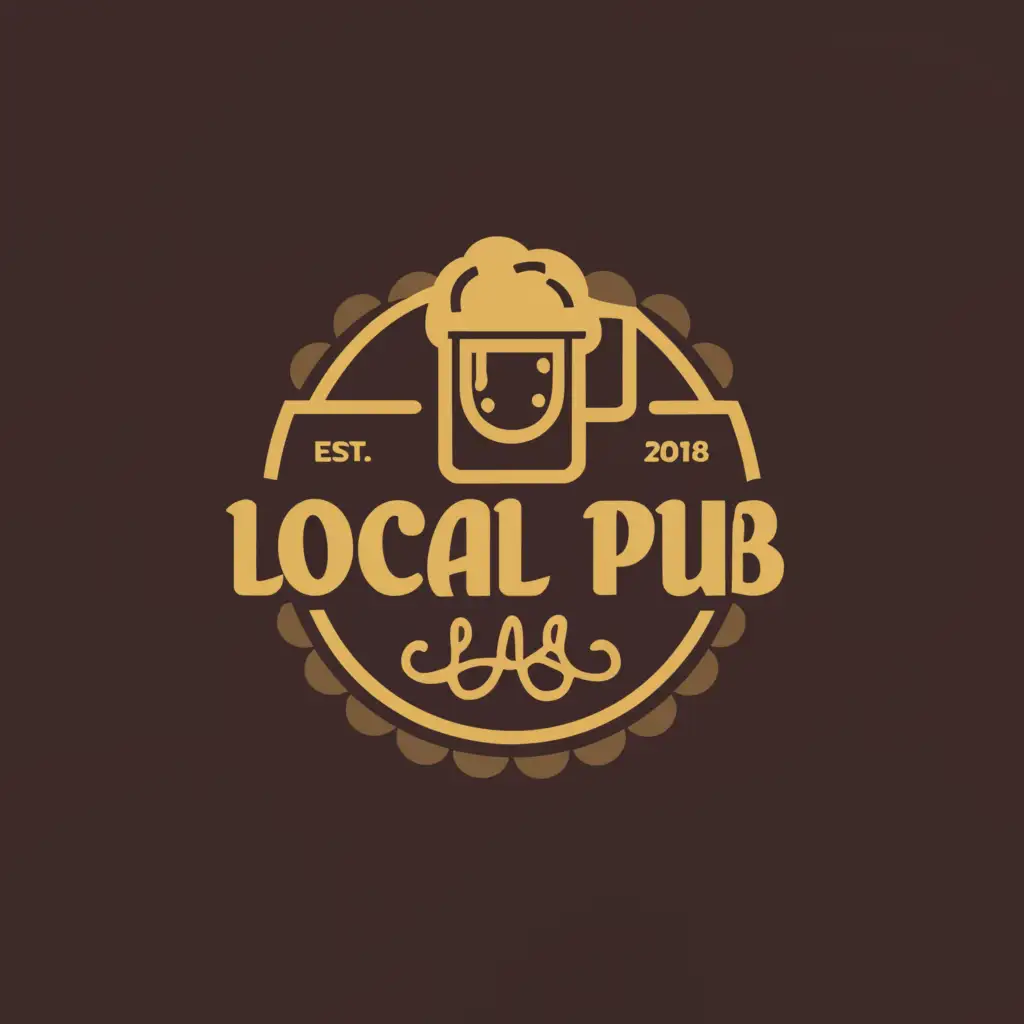 a logo design,with the text "Local Pub", main symbol:beer, pleasant atmosphere, alcohol, year of creation 2018,complex,be used in Restaurant industry,clear background