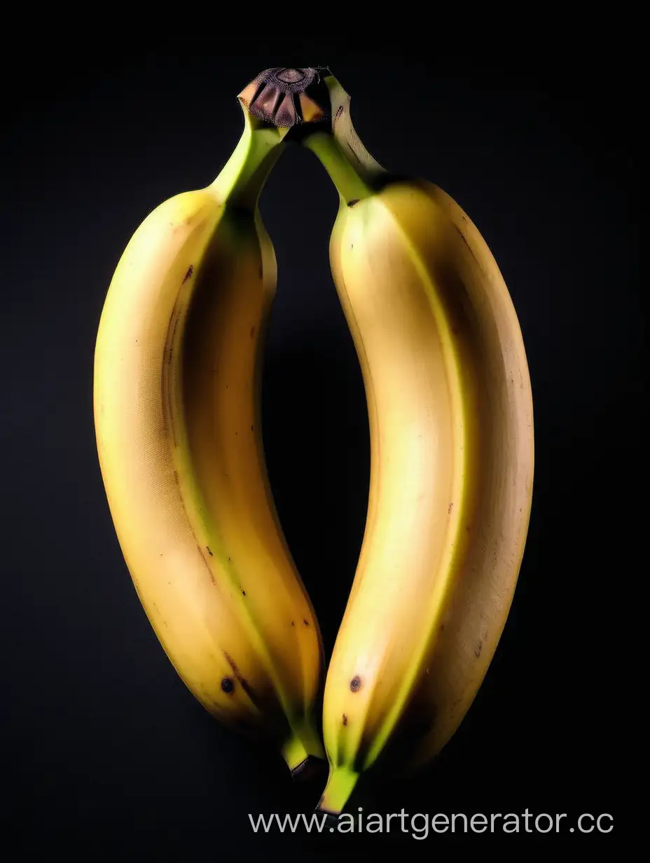 Vibrant-Display-Big-Bunch-of-Bananas-on-Black-Background