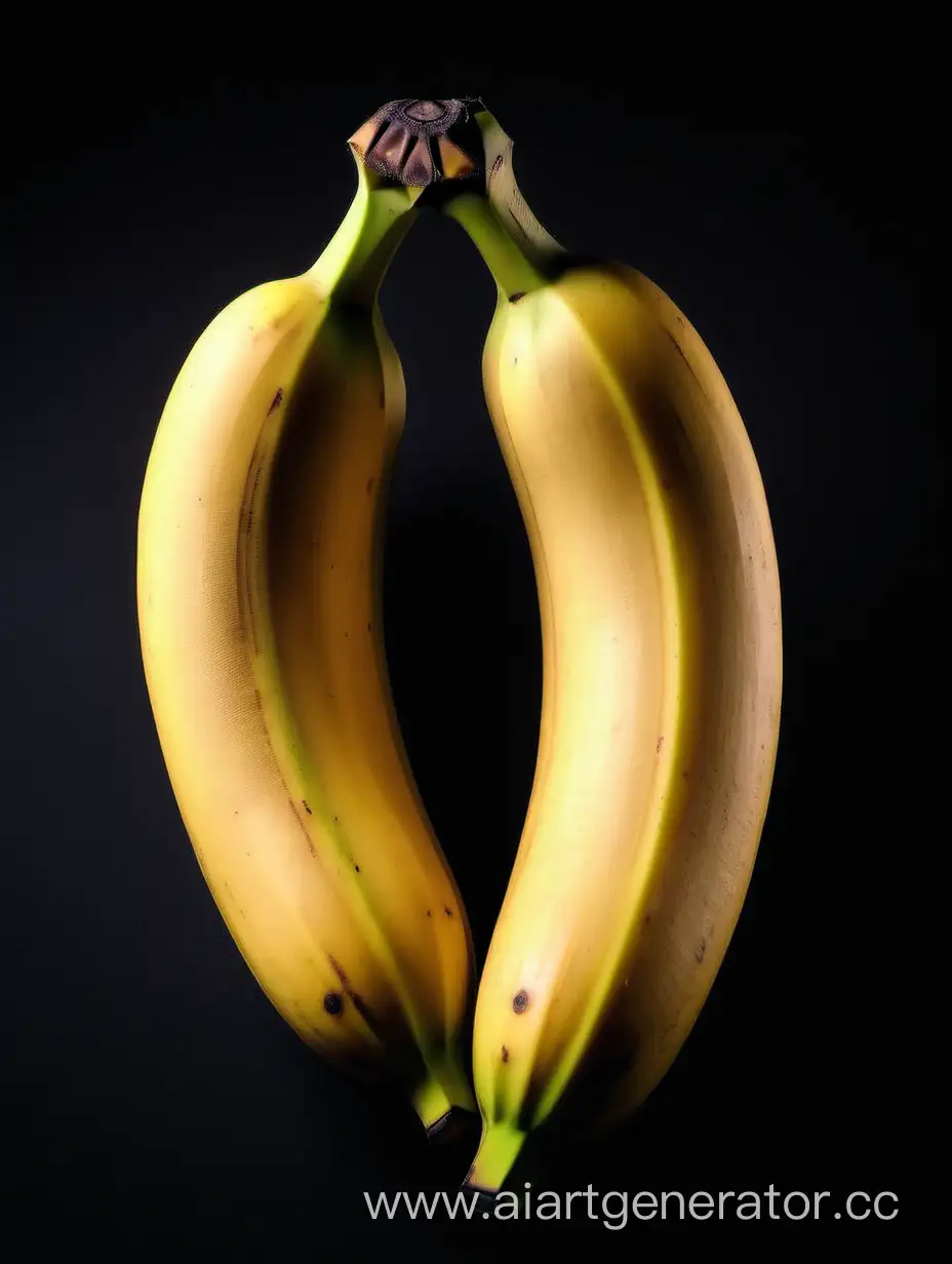  big 1 bananas on black background 