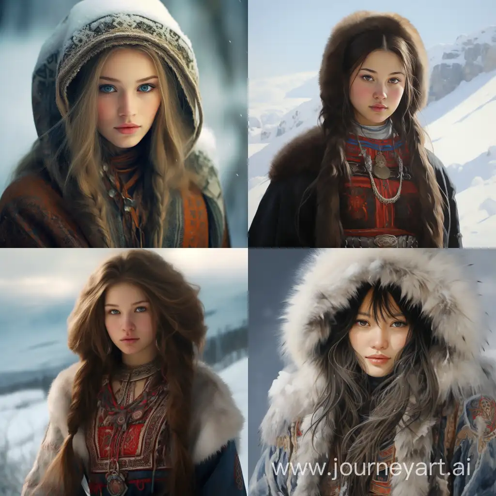 Siberian-Girl-in-Traditional-Attire-Amidst-Winter-Landscape