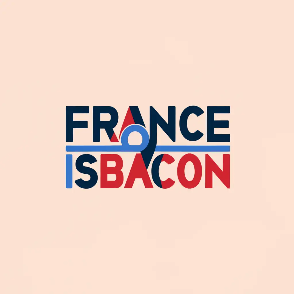 a logo design,with the text "FranceIsBacon", main symbol:a rectangular  logo design,only use blue white and red,modern and bold font,  with the text 'FranceIsBacon', with slugen text 'Discover Your Next Chapter',main symbol: FranceIsBacon, Discover Your Next Chapter,simple,abstract, clear background, rectangular',简约,be used in 教育 industry,clear background