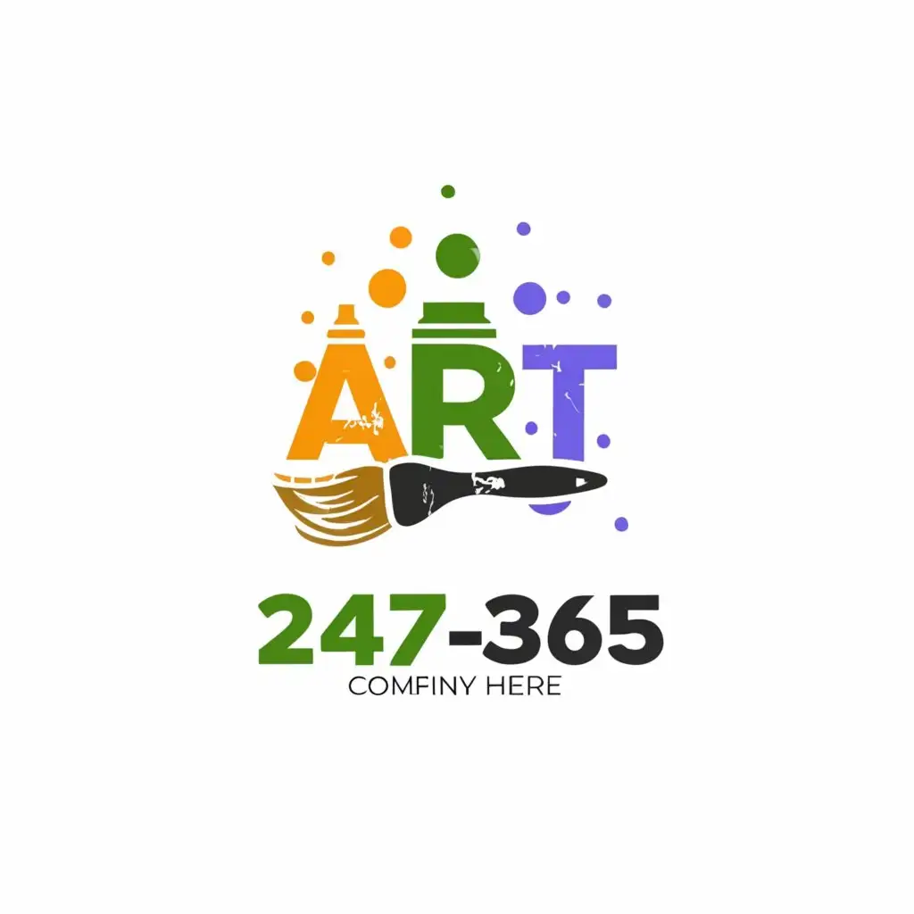 a logo design,with the text "Art 247365", main symbol:Paint brush and paint tins,Moderate,clear background