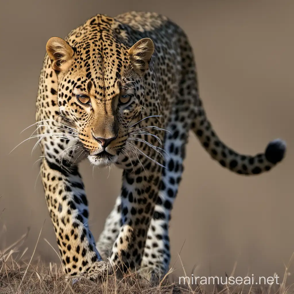 Graceful Leopard Resting in Sunlit Jungle Clearing