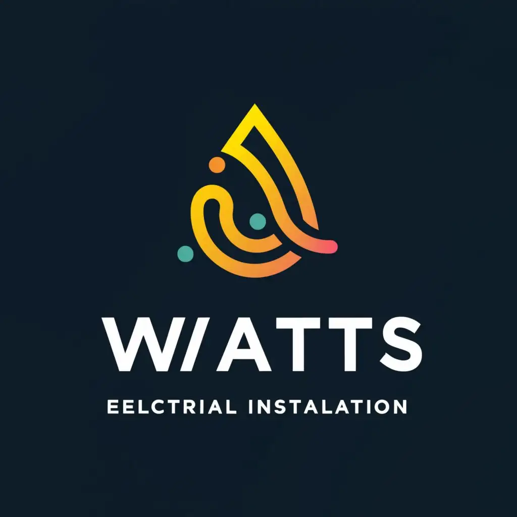 a logo design,with the text "Watts Electrical Installation", main symbol:Rain,OHM,complex,be used in Construction industry,clear background