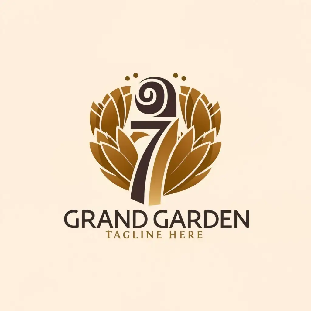 a logo design,with the text "7 GRAND GARDEN", main symbol:FLOWER,Moderate,be used in Events industry,clear background