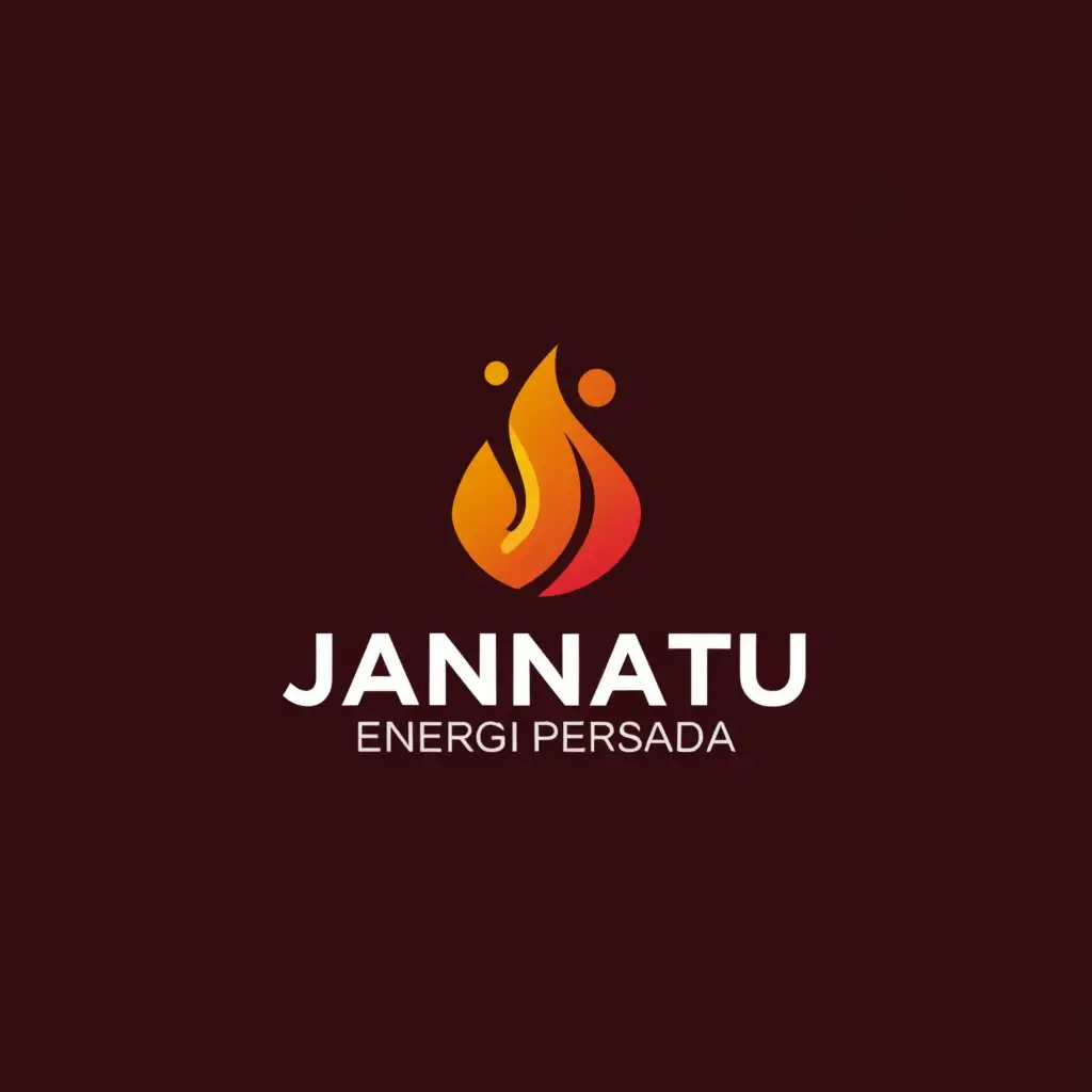 a logo design,with the text "Jannatu energi persada", main symbol:Fire,Minimalistic,clear background