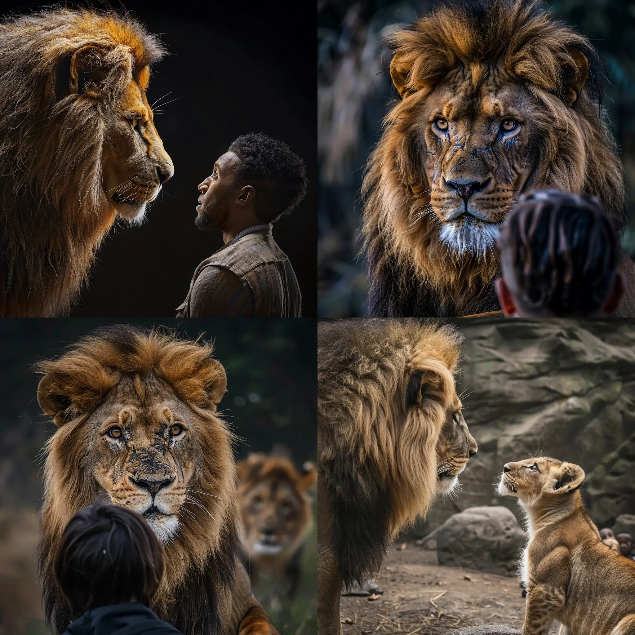 Majestic-Adult-Lion-King-Simba-Confronting-Intruding-Humans