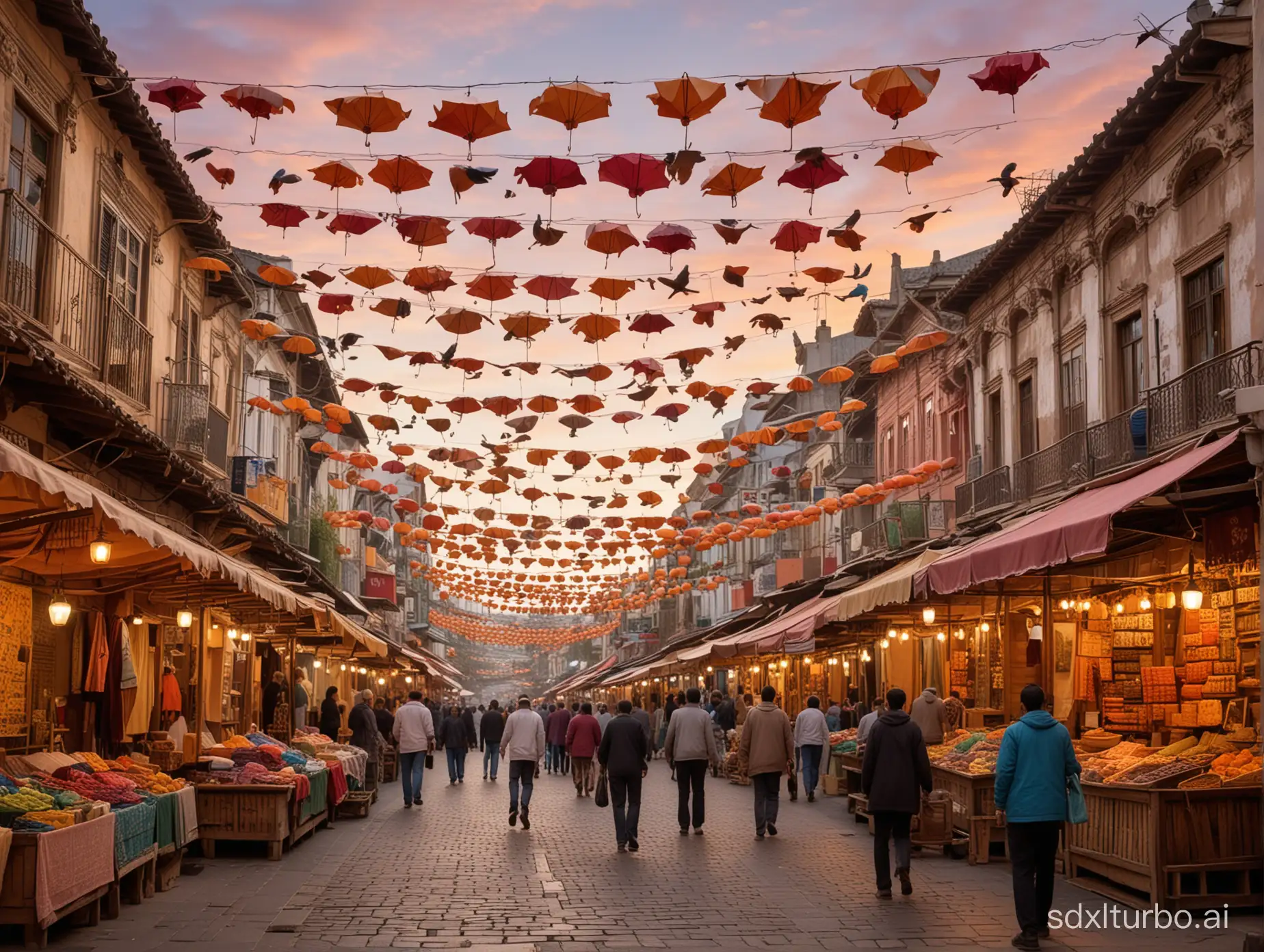 Vibrant-Street-Market-Scene-with-Traditional-Architecture-and-Local-Vendors