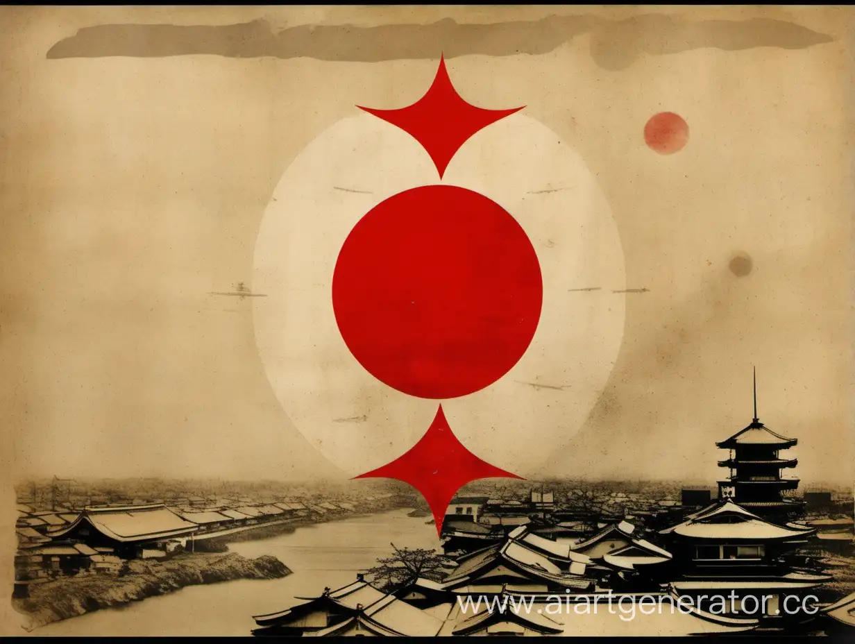 флаг японской империи, атомный взрыв, коллаж, "хиросима, моя любовь", минимализм