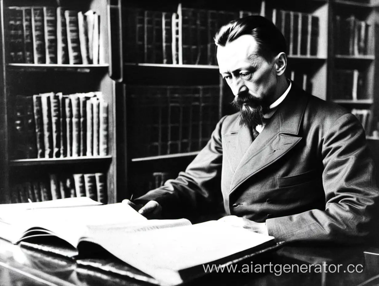 Feliks-Dzerzhinsky-Engaged-in-Intellectual-Pursuits-at-the-Library