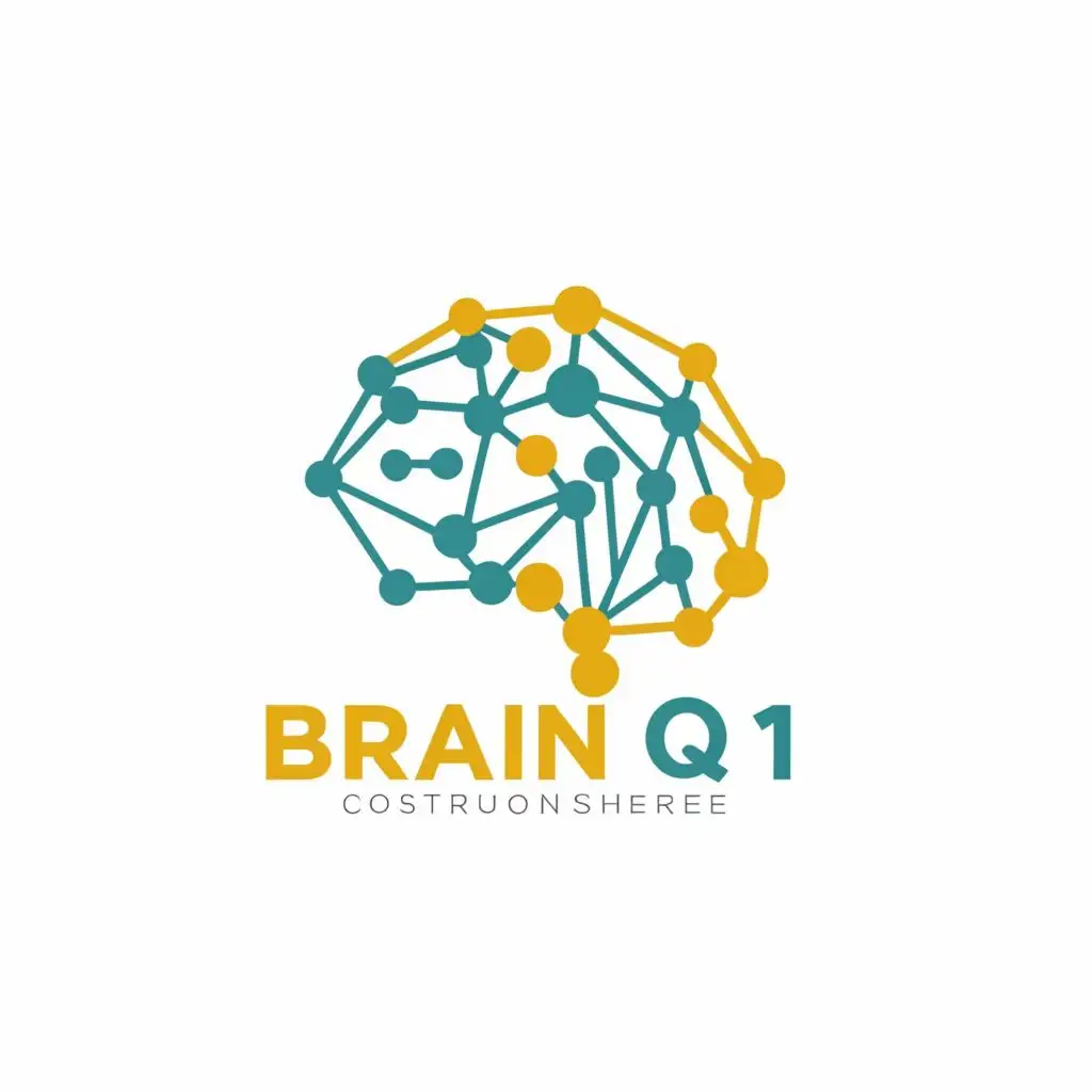 logo, somethiing that represents brain math calc, with the text "Q-1", typography, be used in Construction industry