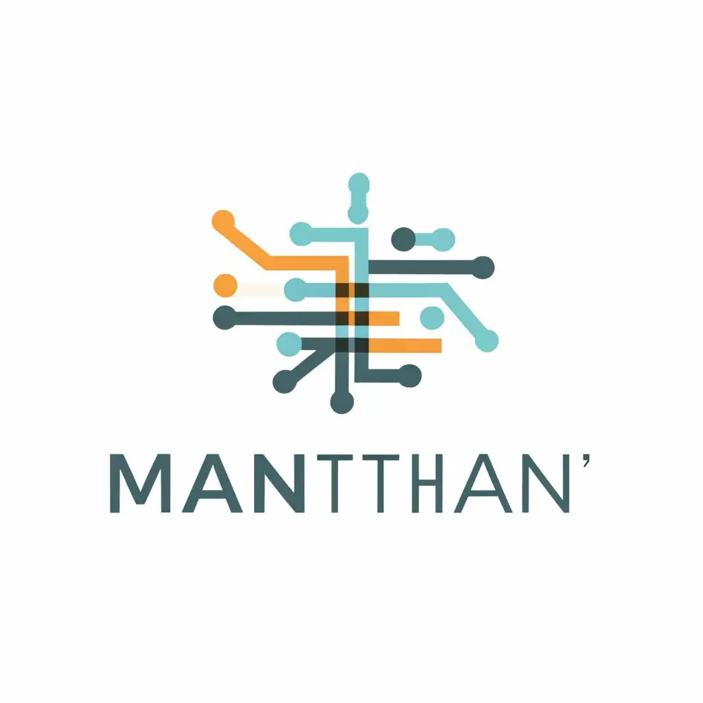 a logo design,with the text "Manthan", main symbol:Digital technology,Moderate,be used in Technology industry,clear background