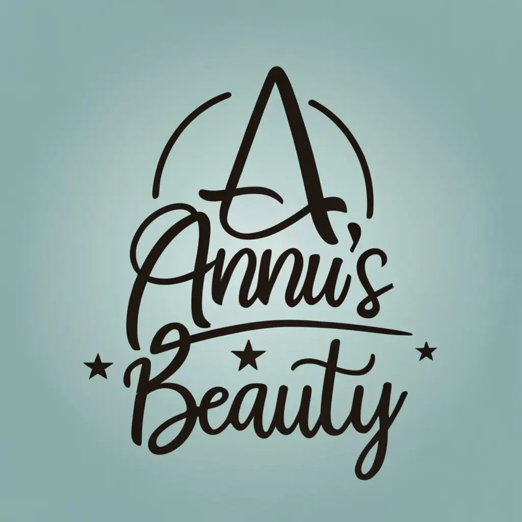 logo, Annu's
, with the text "Annu's beauty salon", typography, be used in Beauty Spa industry