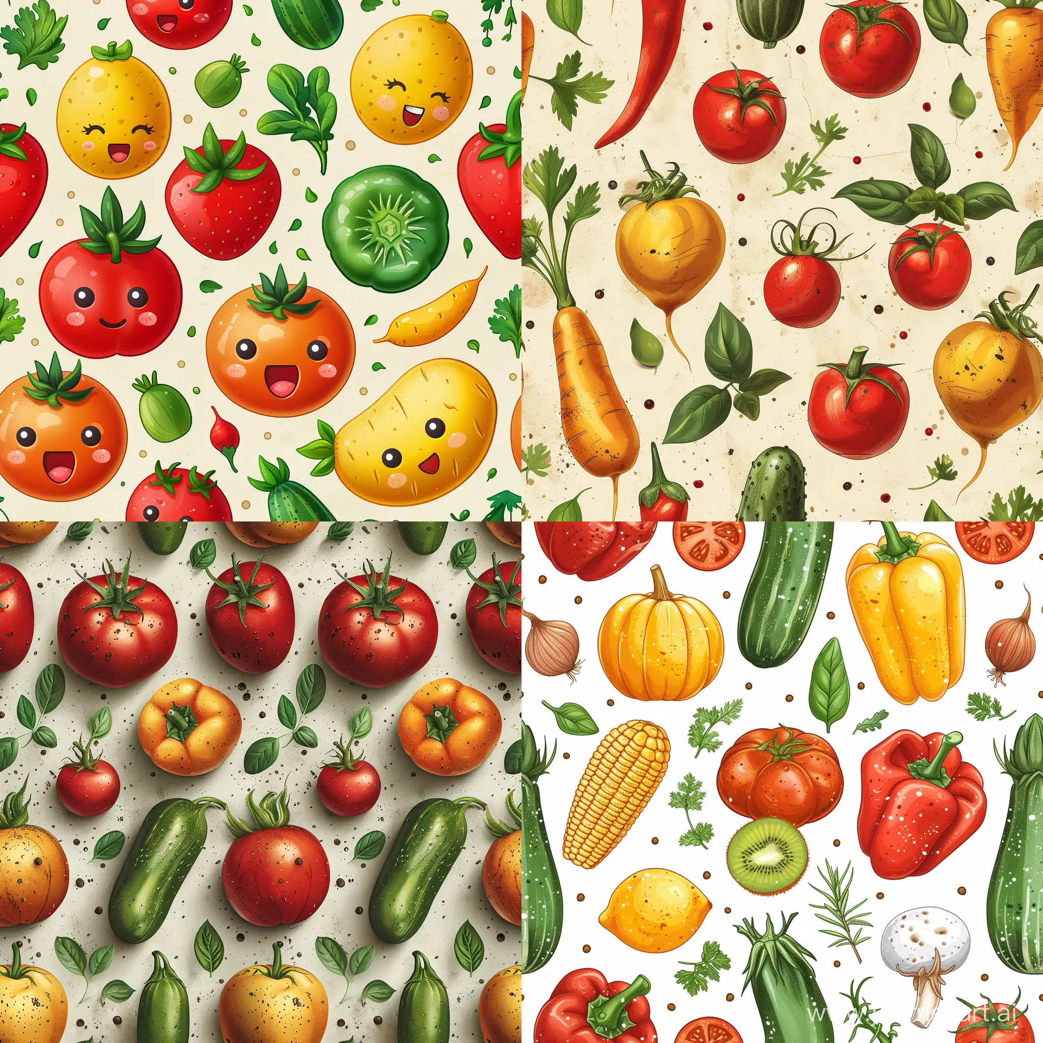 Colorful-Vegetable-Pattern-Abstract-Art-with-Vibrant-Organic-Shapes