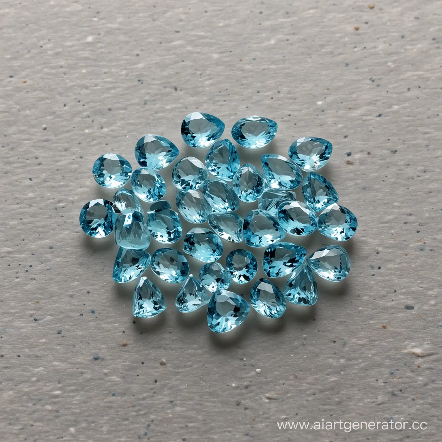 Scattering-of-Beautiful-Aquamarines-Gemstones-in-Abstract-Art