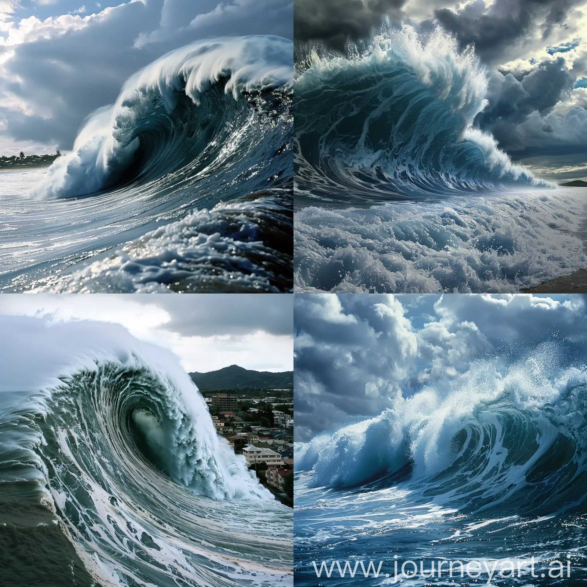Tsunami-Danger-Illustration-Waves-Crashing-on-Coastal-Town