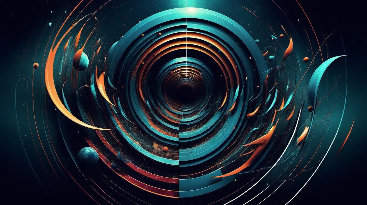 Design a captivating album cover featuring Abstract Time Warps for a music album with a futuristic or surreal theme