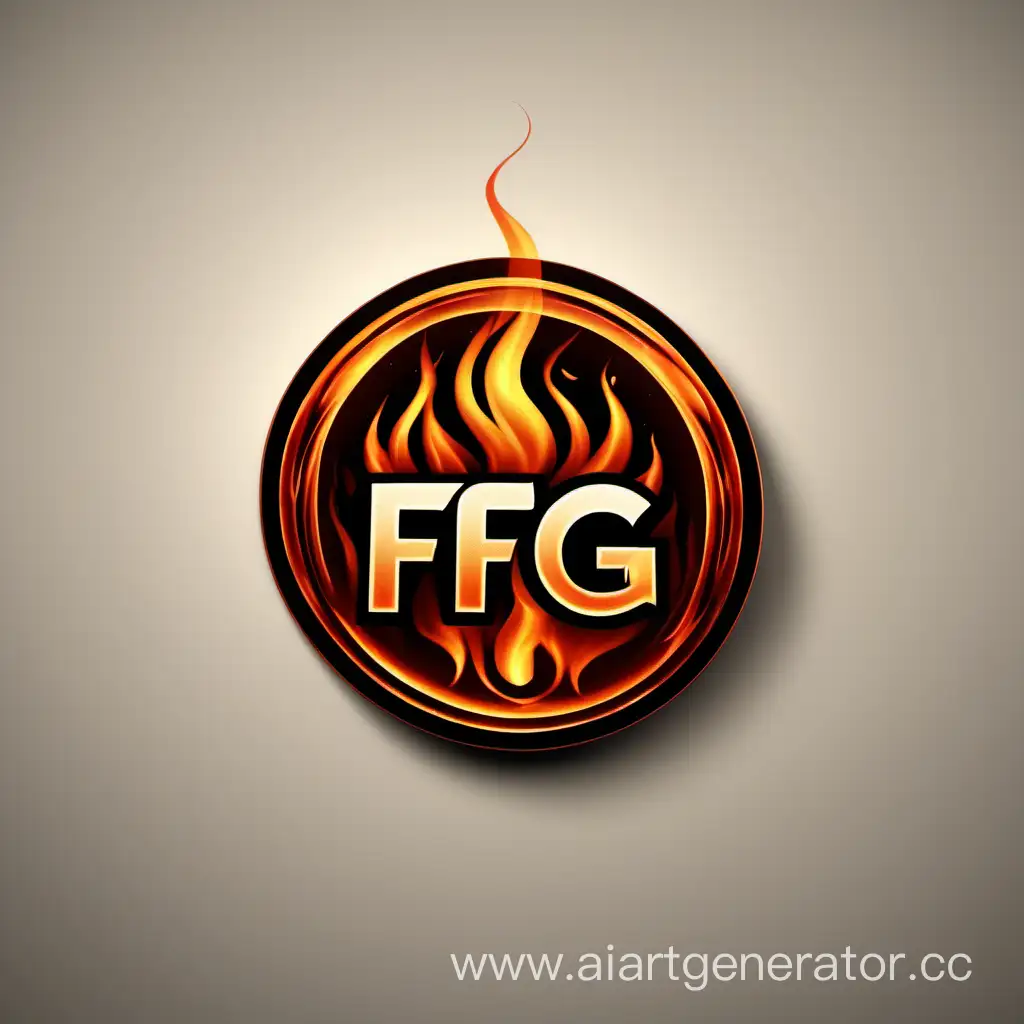 Круглое горящие лого с буквами FG