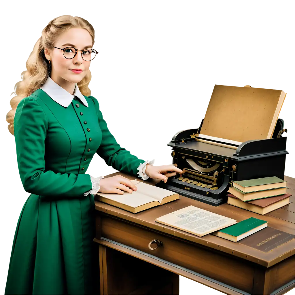 Genealogist-Office-PNG-Image-Victorian-Style-with-Historical-Documents