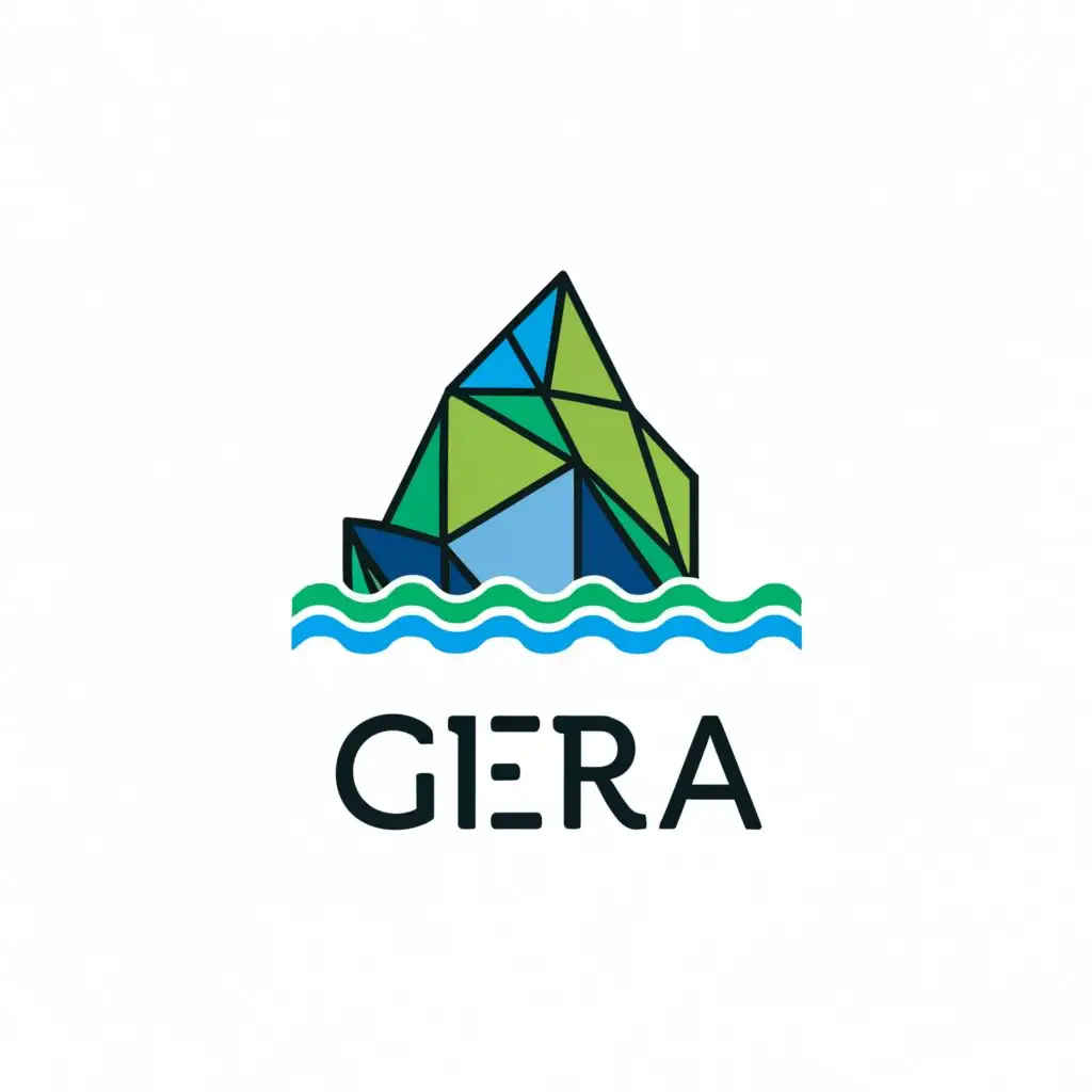 a logo design,with the text "Greenland Environmental Resilience Agency (GERA)", main symbol:Ice Berg,Moderate,be used in Nonprofit industry,clear background