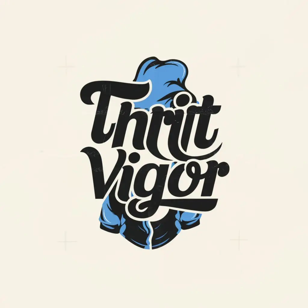 a logo design,with the text "Thrift Vigor", main symbol:hoodie and sweater,Minimalistic,clear background