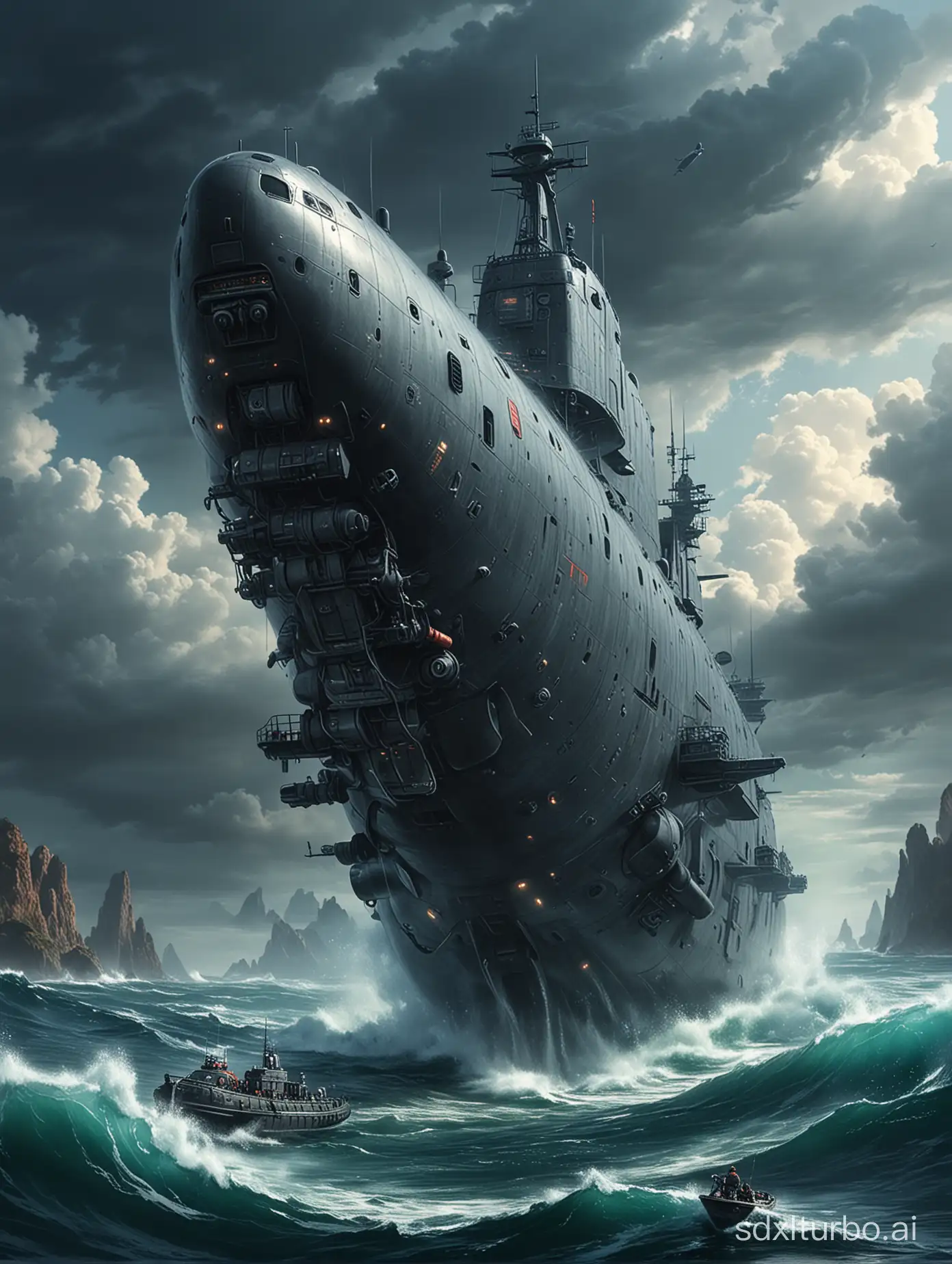 Jiaolong Submarine Sci-fi Painting