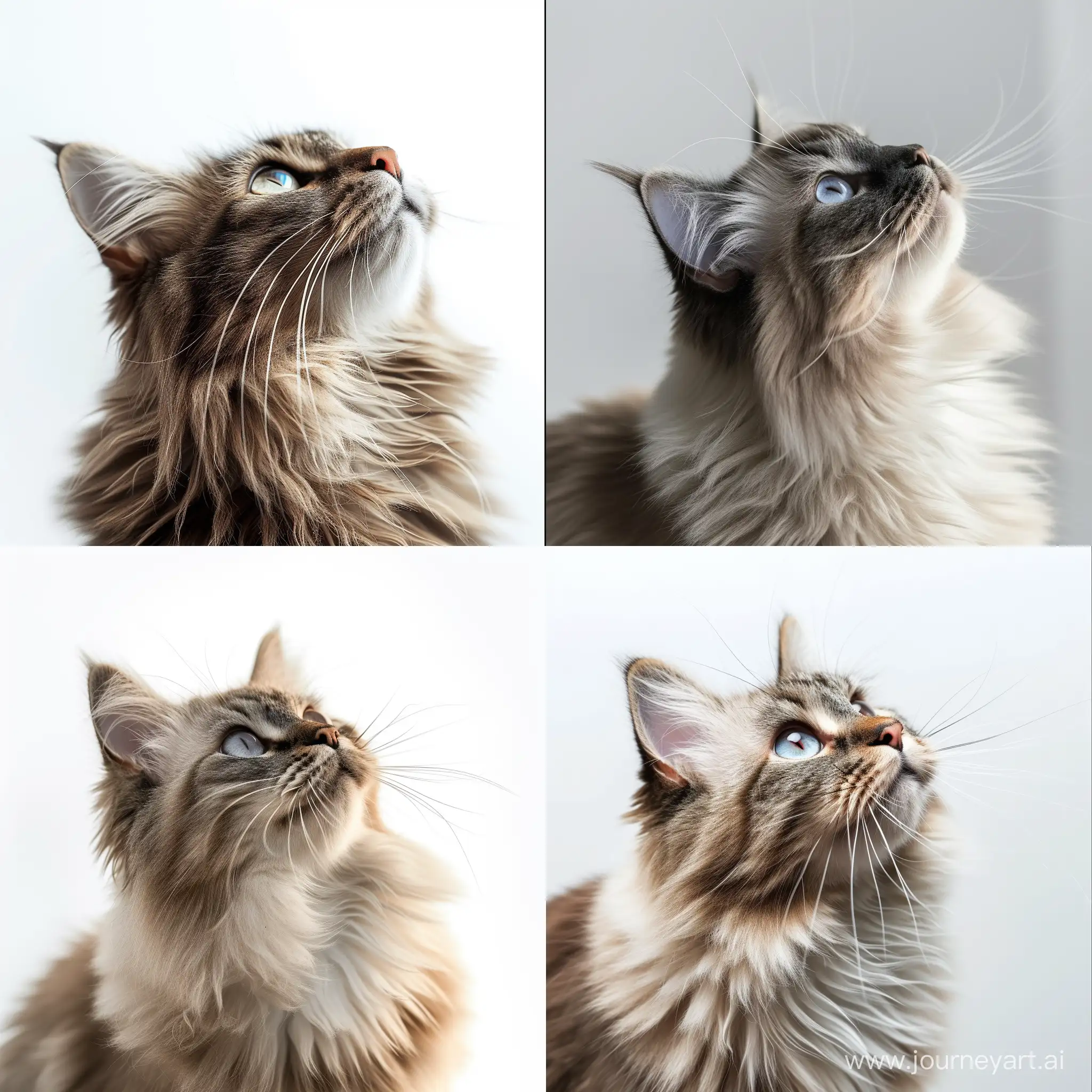 Adorable-Ragdoll-Cat-Gazing-Up-in-Cinematic-White-Background