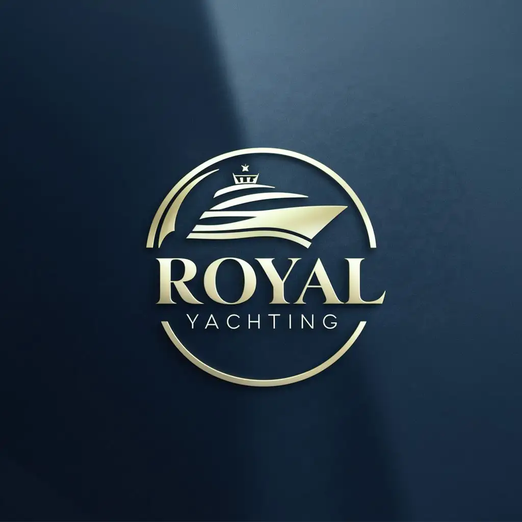 logo, Yacht, Yachting, royal, Typography, 3d,logo, logo, yacht based, charecter logo, letter logo,, with the text "Royal Yachting", typography