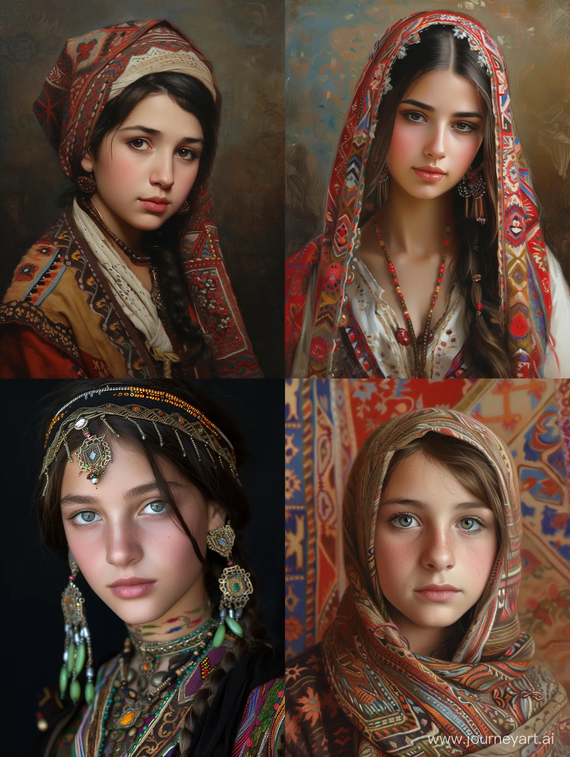 Circassian-Girl-Posing-in-Traditional-Attire
