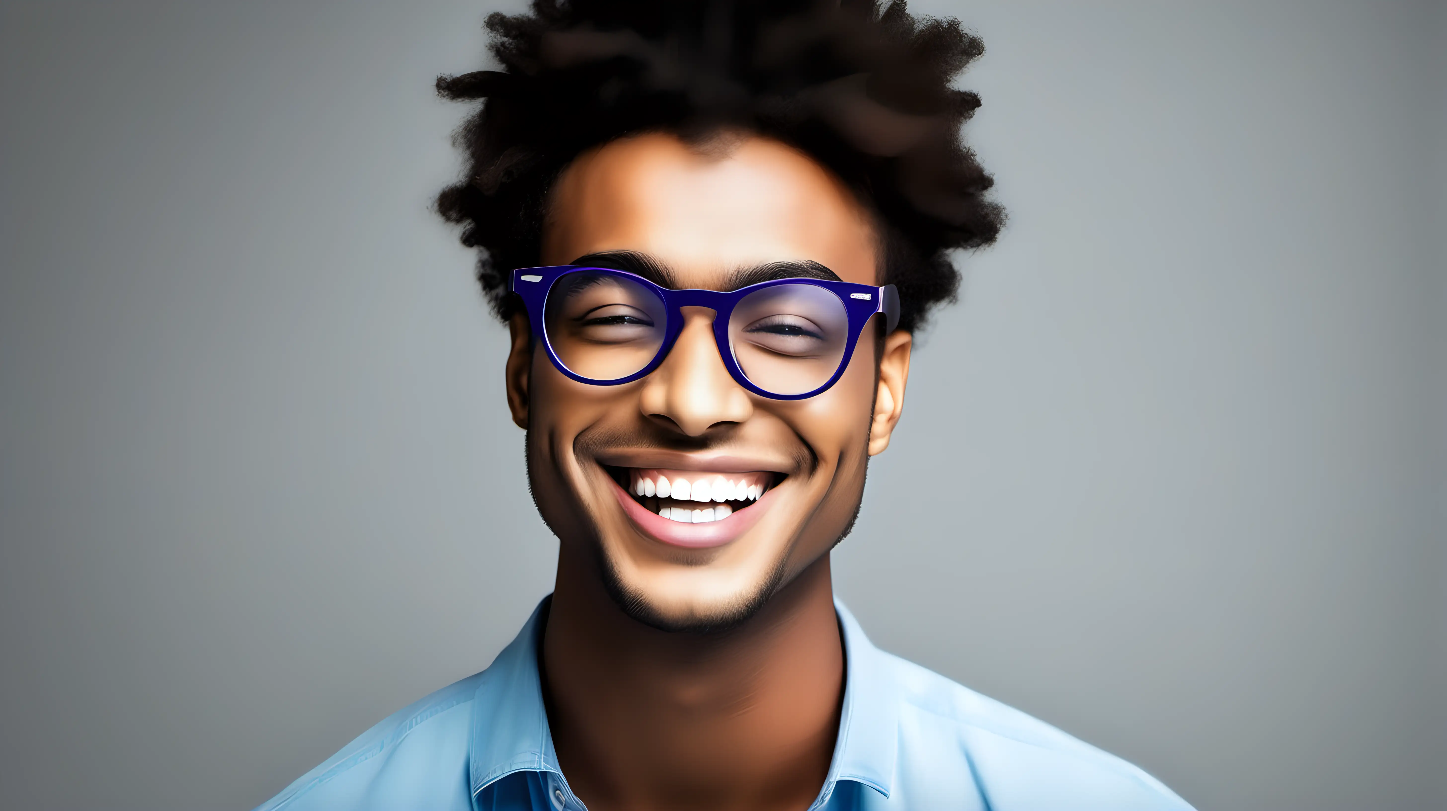 Energetic Youth with Trendy Glasses in Vibrant Portrait
