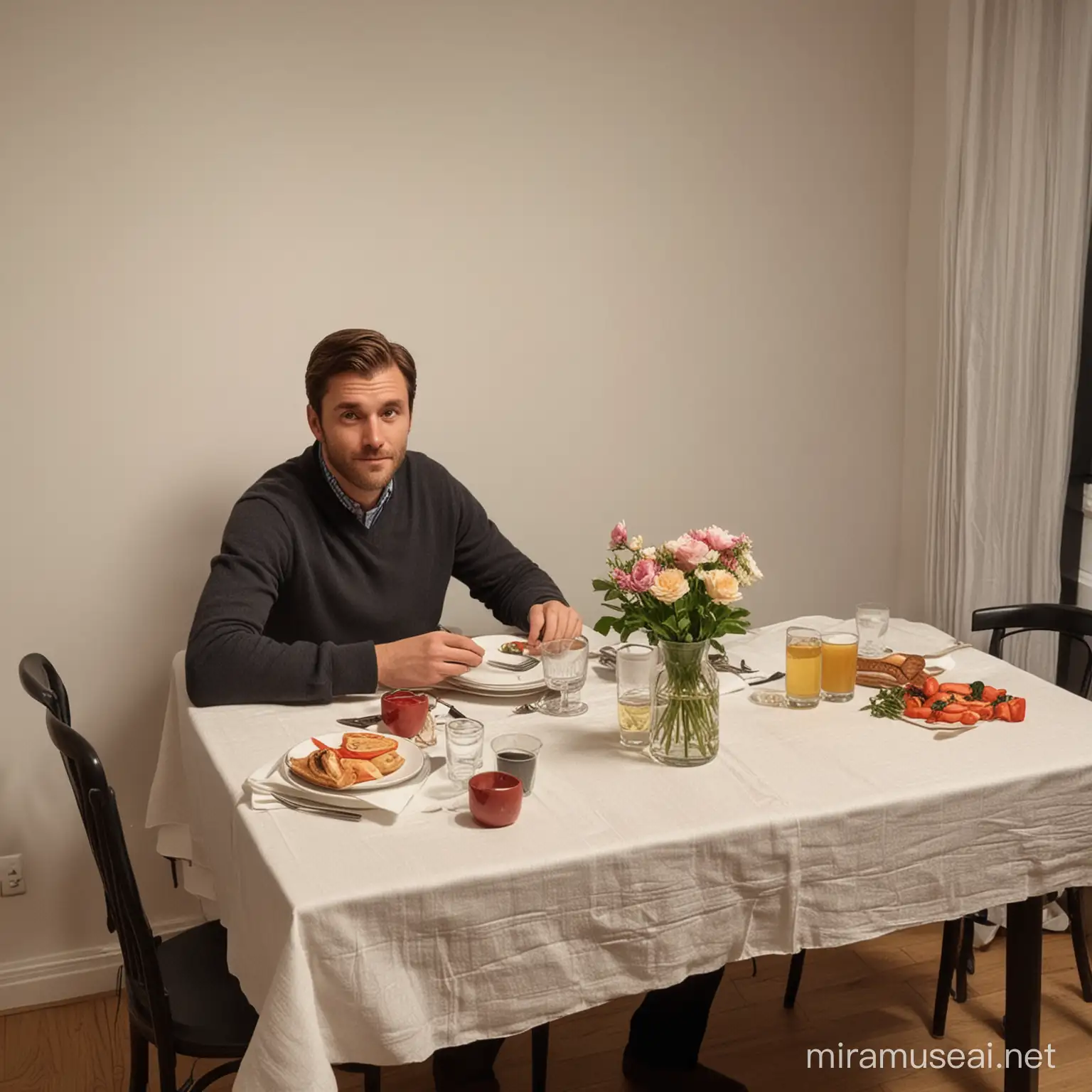 Intimate New Years Eve Celebration in Copenhagen Apartment with Floral Table Setting