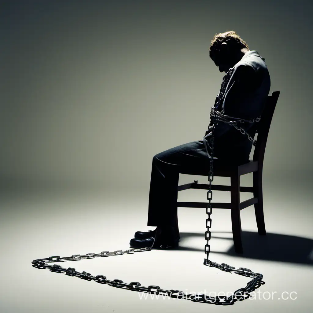 Lonely-Figure-Shackled-to-a-Chair