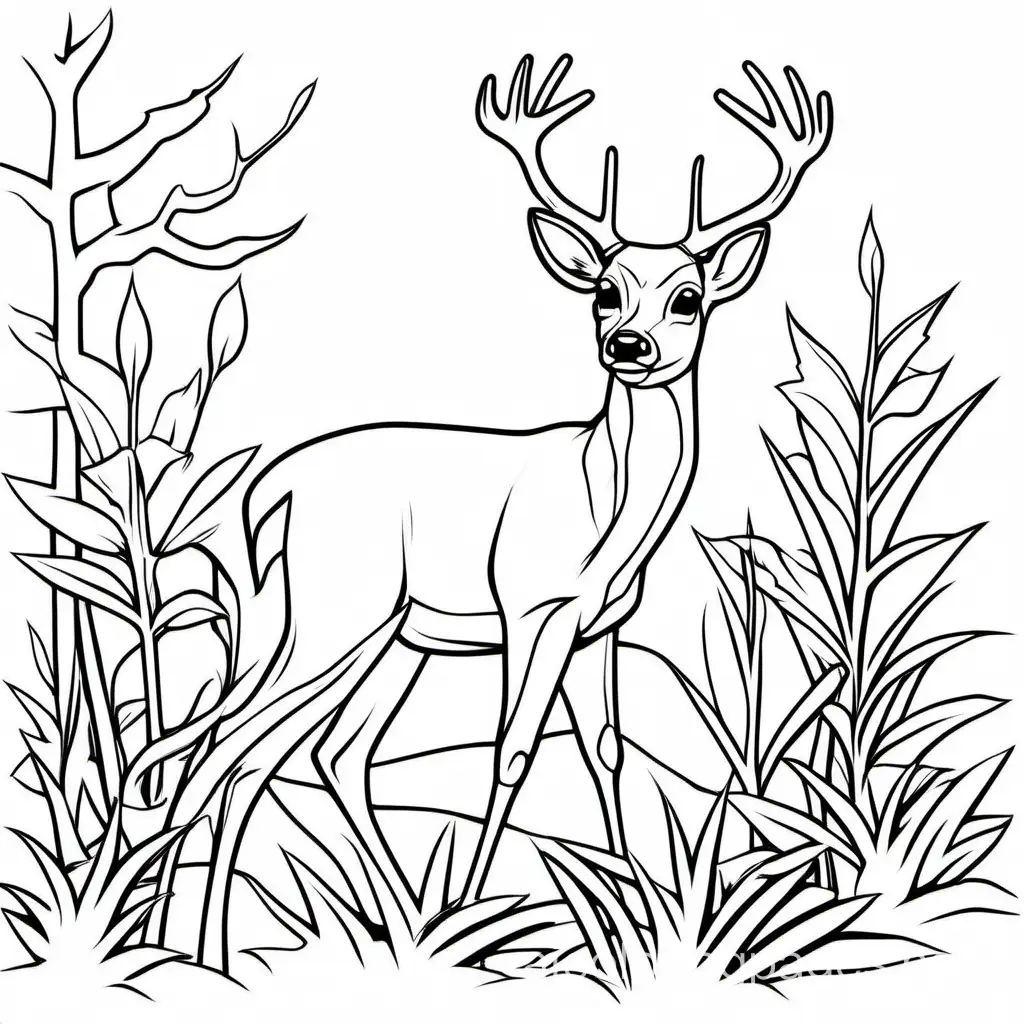 Prompt white tailed deer , Coloring Page, black and white, line art, white background, Simplicity, Ample White Space. The background of the coloring page is plain white to make it easy for young children to color within the lines. The outlines of all the subjects are easy to distinguish, making it simple for kids to color without too much difficulty, Coloring Page, black and white, line art, white background, Simplicity, Ample White Space. The background of the coloring page is plain white to make it easy for young children to color within the lines. The outlines of all the subjects are easy to distinguish, making it simple for kids to color without too much difficulty