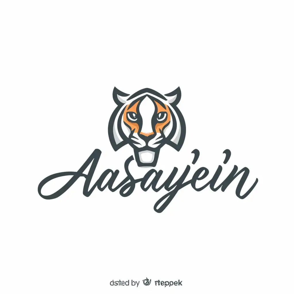 a logo design,with the text "Aashayein", main symbol:A tiger who's powerful yet soft from inside,Moderate,be used in Education industry,clear background