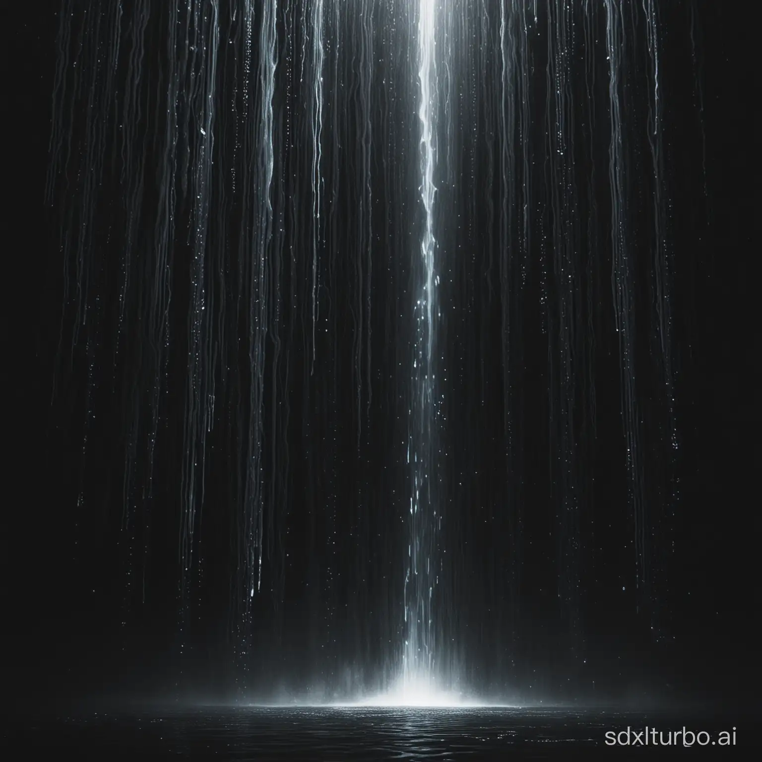 codes flowing like waterfall in a black void