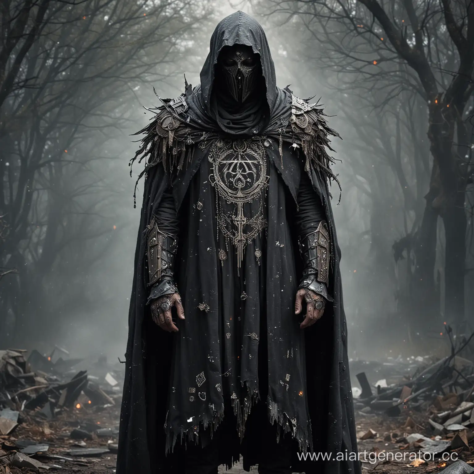 Entropy Emperor: Accelerates entropy and decay, causing chaos and destruction wherever they go. Costume: Tattered cloak adorned with decaying symbols, emanating an aura of entropy that corrodes nearby objects. Make it cinematic 