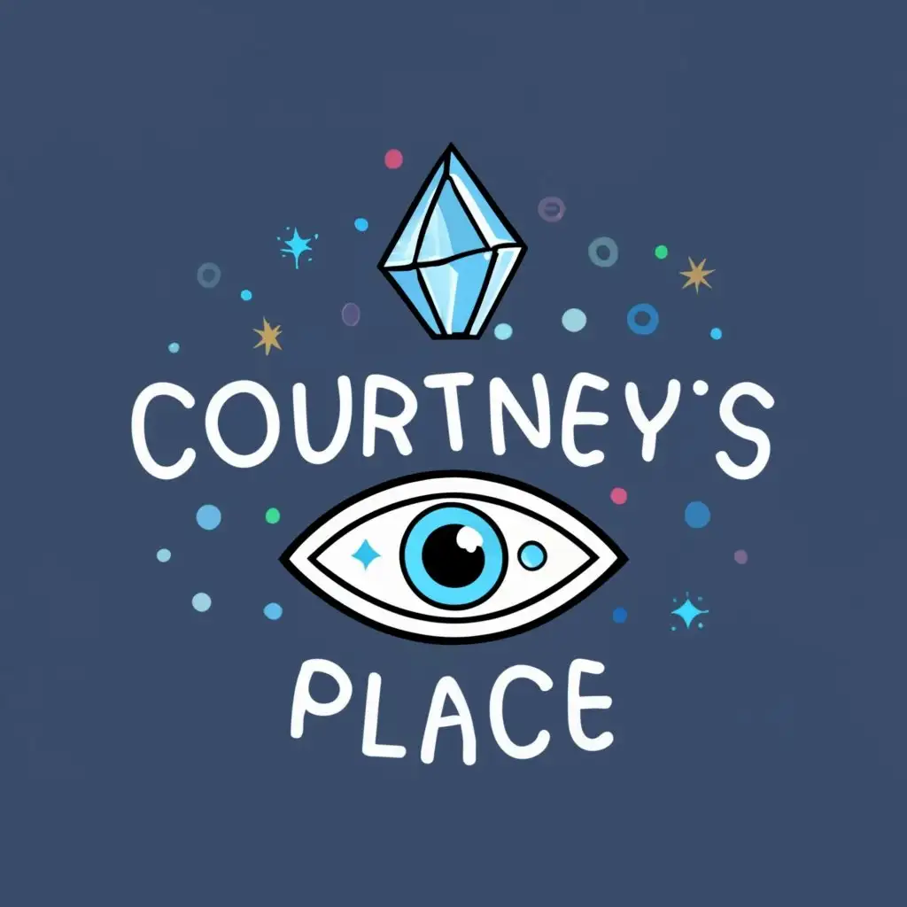 LOGO-Design-for-Courtneys-Place-Mystical-Crystals-and-Evil-Eye-Fusion-with-Typography