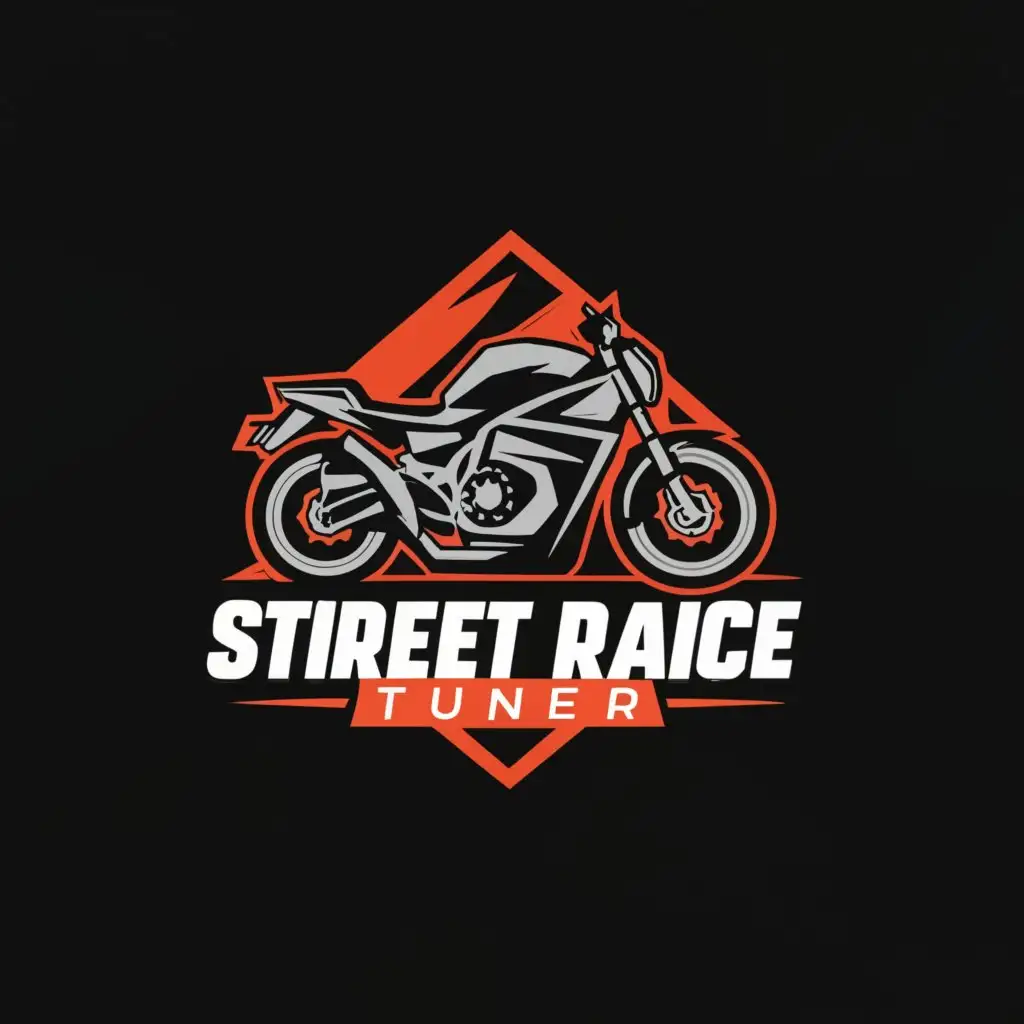 a logo design,with the text "Street Race Tuner", main symbol:Motorcycle shop,Minimalistic,be used in Automotive industry,clear background