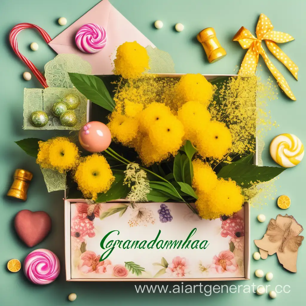 March-8th-Celebration-Grandmother-Grandchildren-Mimosa-and-Candies