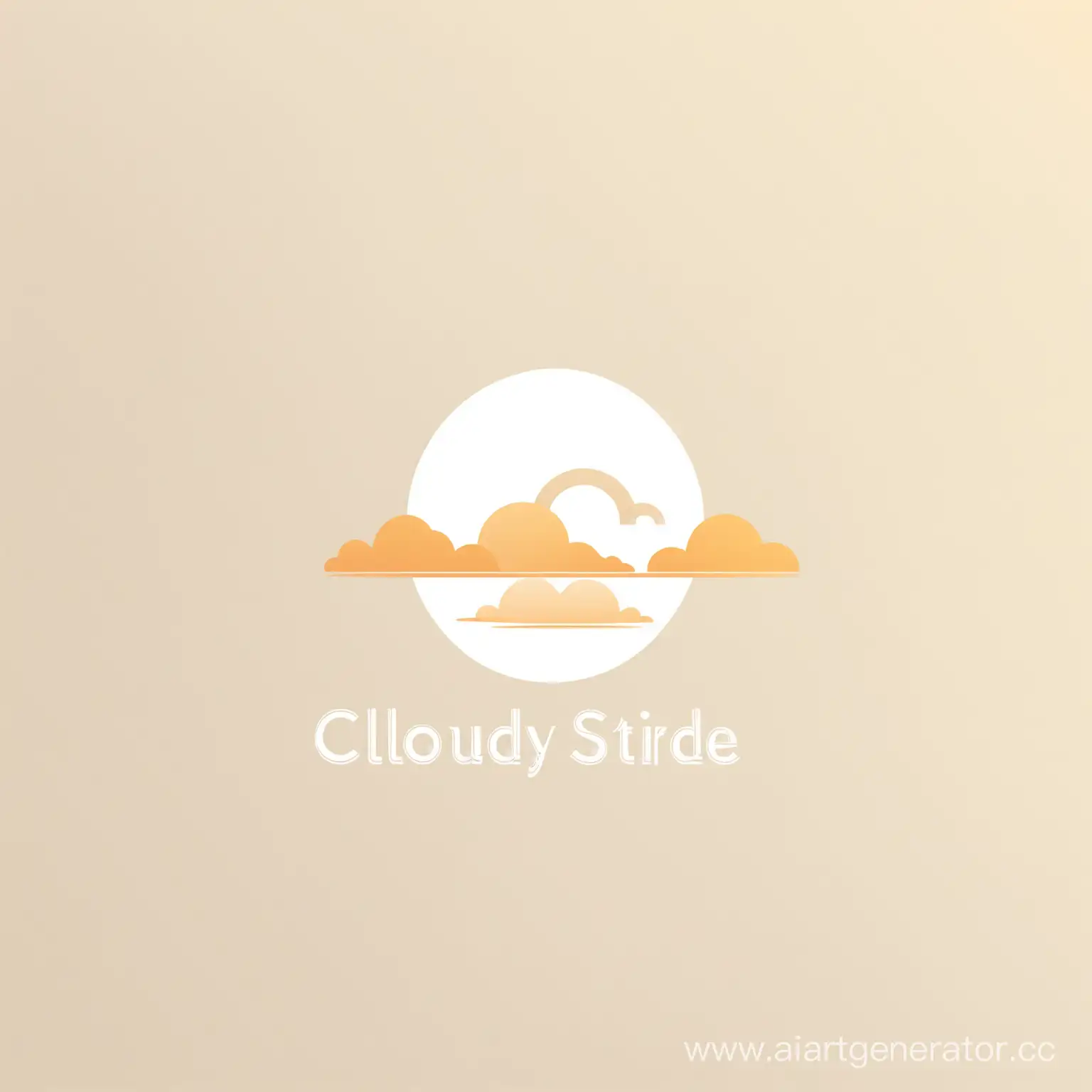 Создай логотип минималистический нежный с названием компании: Cloudy Stride