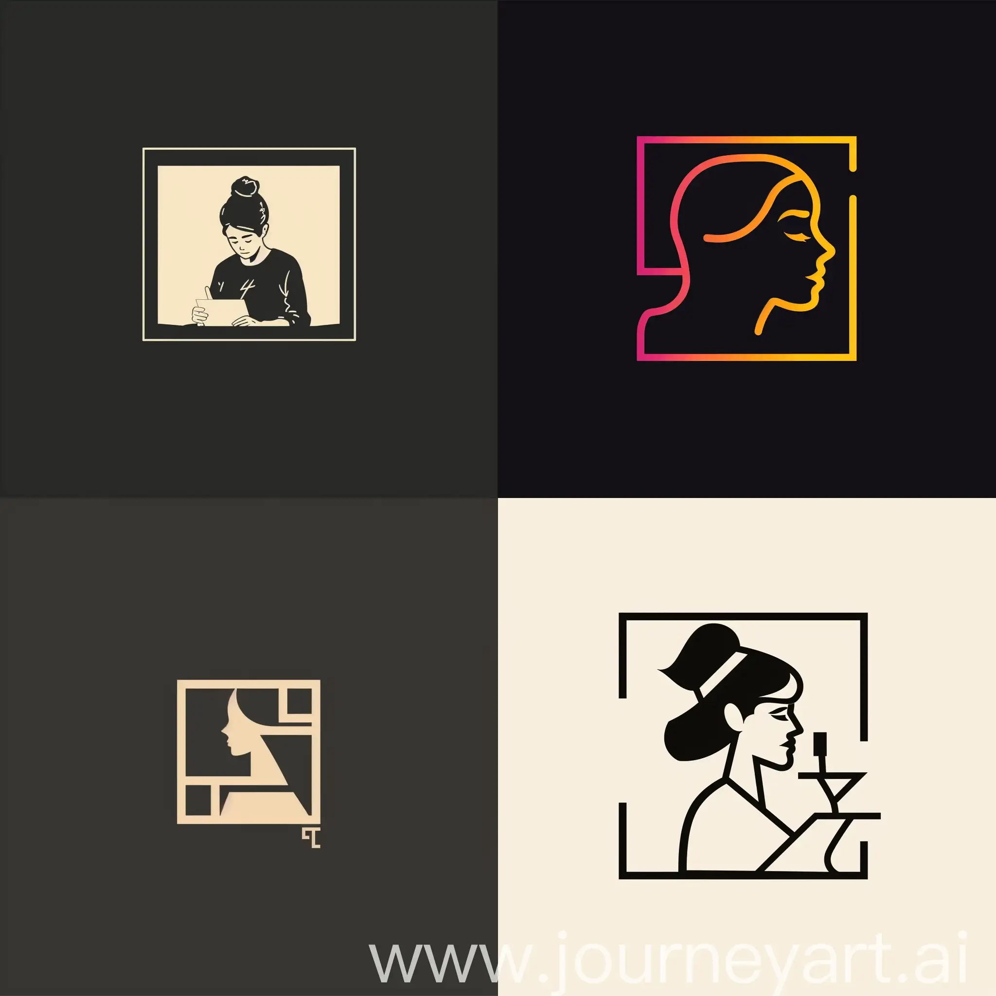 Minimalist-TypographyInspired-Logo-Featuring-Women-at-Work