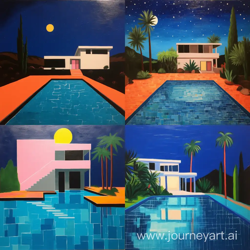 David-Hockney-Style-Minimalist-Night-House-with-Pool