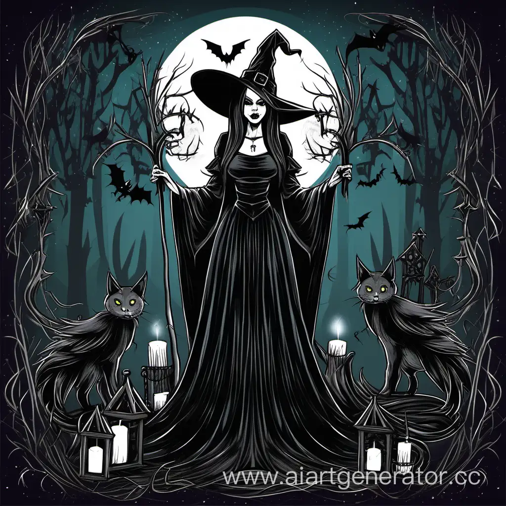 Enchanting-Witch-in-Gothic-Style-Casting-Mystic-Spells