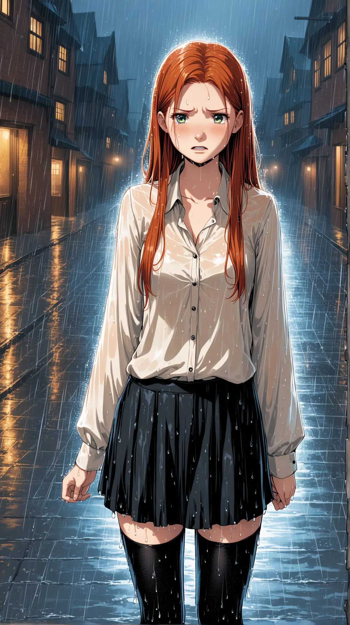 Ginny Weasley Standing in the Rain Portrait of Emotion and Resilience