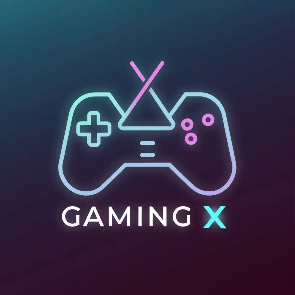 a logo design,with the text "gaming x", main symbol:gamming pad,Moderate,be used in Technology industry,clear background